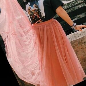Tulle Ballerina Maxi Skirt in Pink